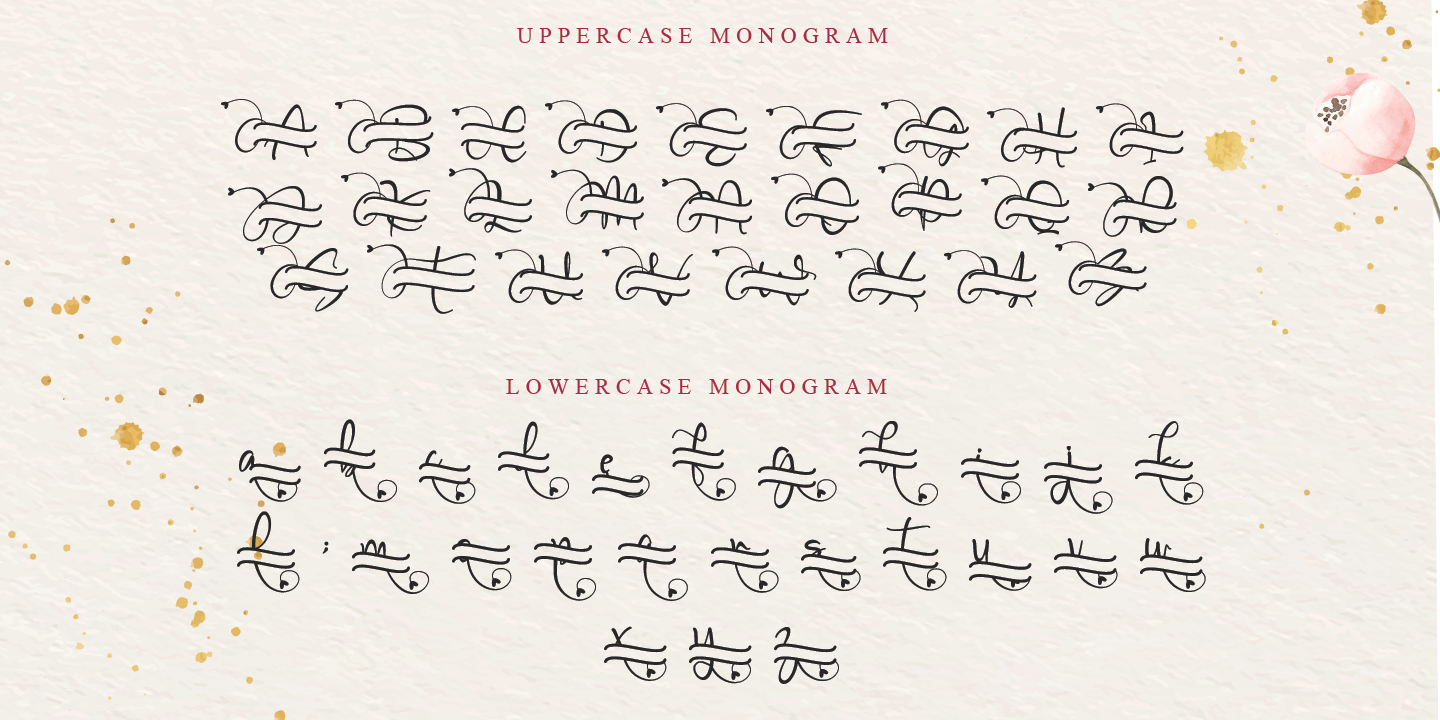 Przykład czcionki Millena Monogram